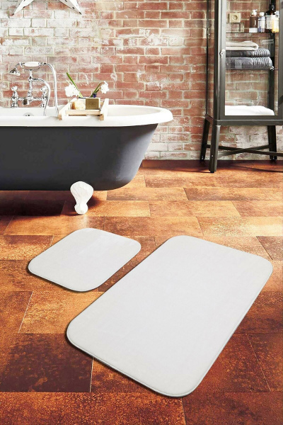 Dekoratif 2 Li Küçük Peluş Banyo Paspas Takımı 40 x 60 cm & 50 x 80 cm