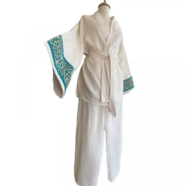 Müslin Kimono Pantolon Takım Yegane
