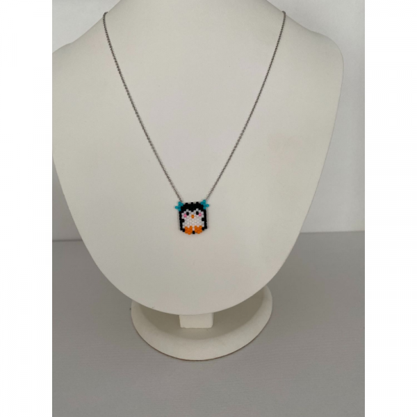 Miyuki Model Penguen Figürlü El Yapımı Kolye Gümüş Renk 