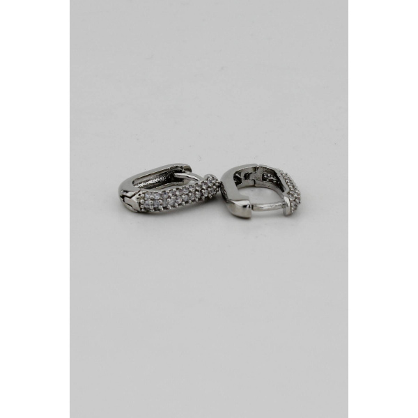 Özel Seri Zirkon Taşlı Küpe - Silver Renk