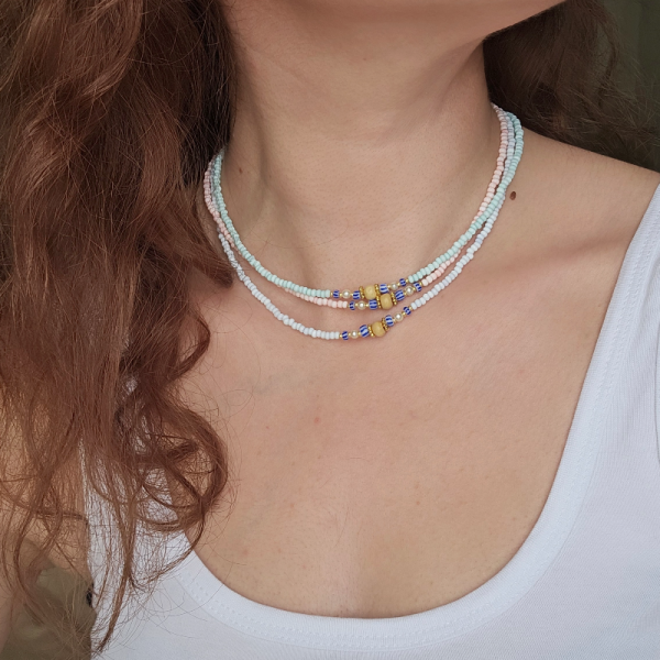 Asmara Boncuklu Soft Renk Kolye