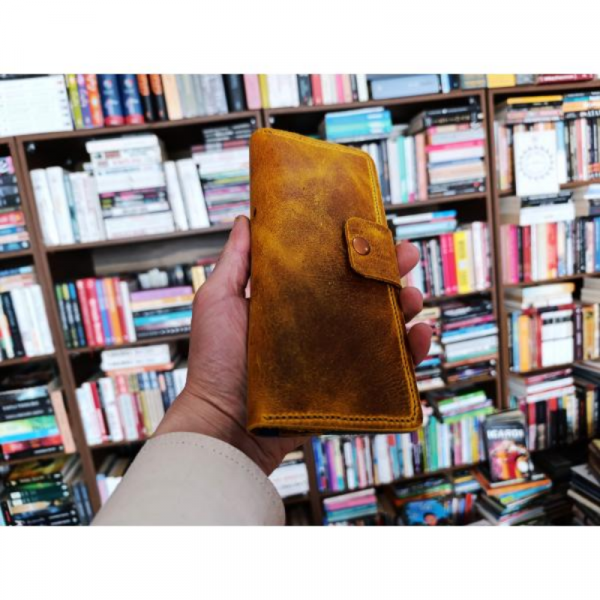 Kesimden Dikime Tamamen El Emeği Gerçek Deri Cüzdan 12 Kart 2 Banknot Alanı (19.4cm*8,5cm)  Pln4