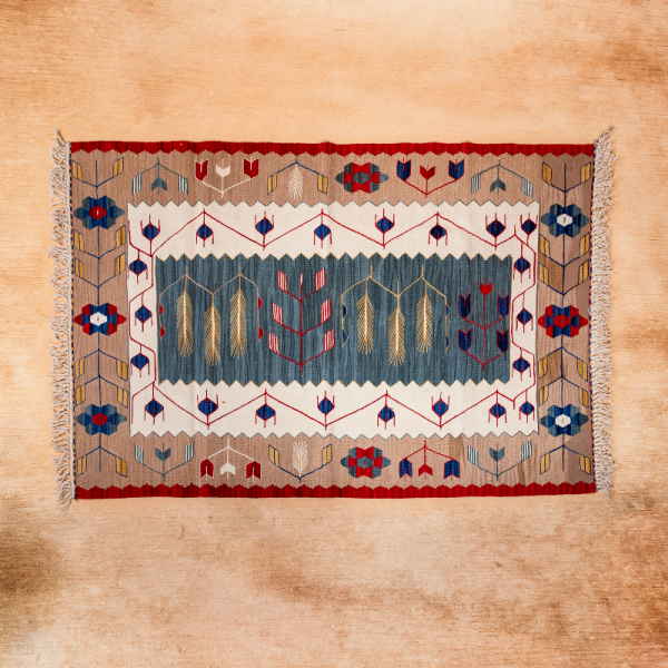 Buğday Başak Yün El Dokuması Kilim