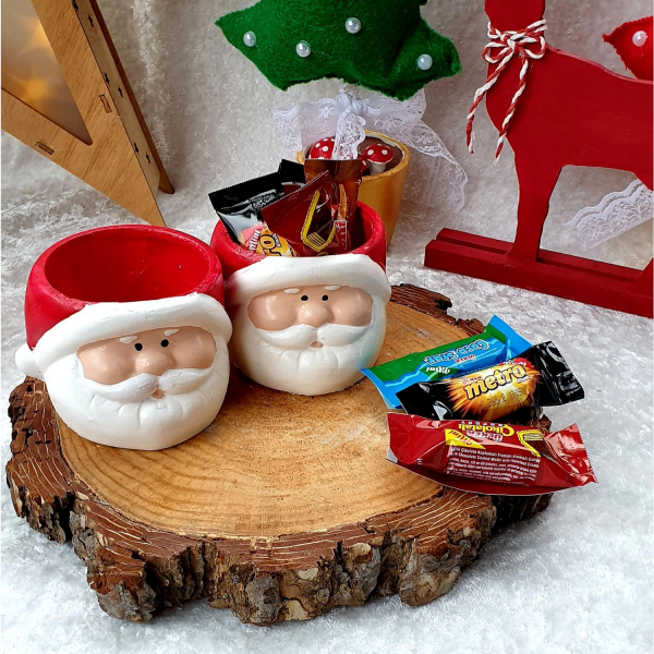 Yılbaşı Yeniyıl Noel Baba Mumluk Dekor -hediyeli Ürün 