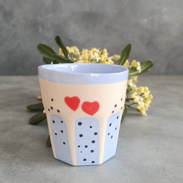Handmade Seramik Kalp  Kahve Kupası