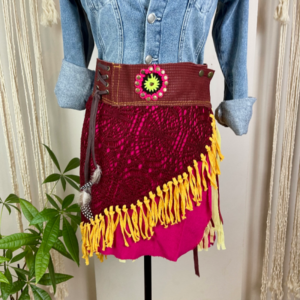 Etnik  Boho  Gypsy Tasarım  Püsküllü Etek 