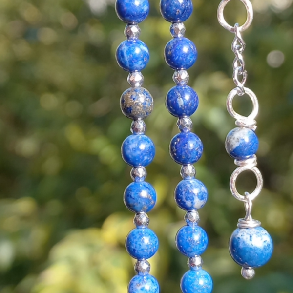  Labradorit Lapislazuli Hematit El Yapımı Kolye