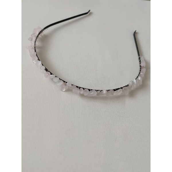 Süper Kalite Pembe Kuvars Taşlı Taç
