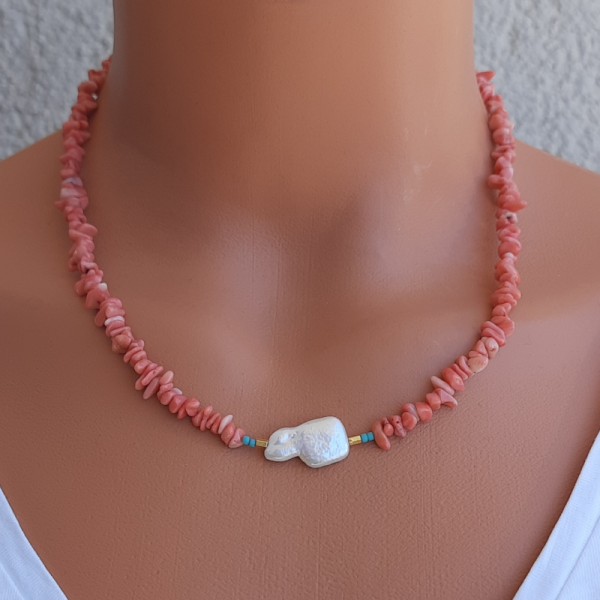 Fascino Pembe Mercan Kolye (hediyesi Var)