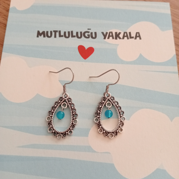 Antik Gümüş Kaplama Vintage Çelik Küpe 