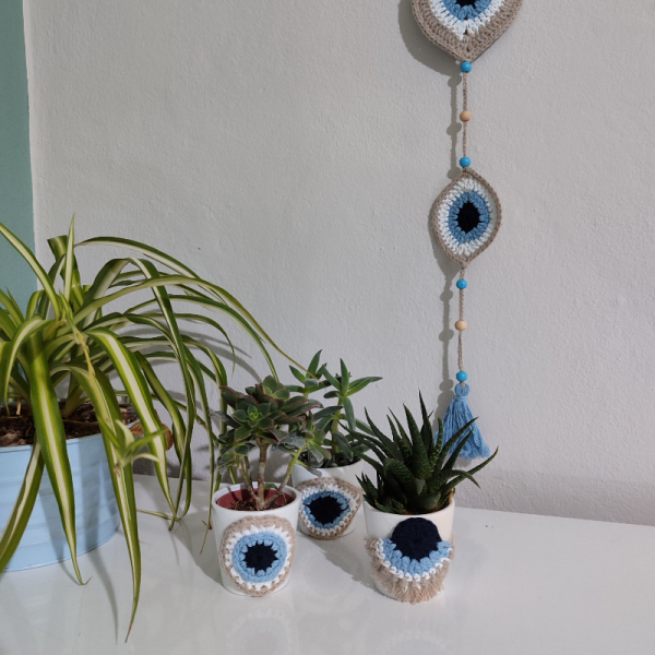 Yeni Yıla Çook Özel Tasarım Nazar Boncuk Temalı Saksı Seti 