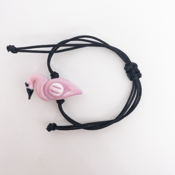 Flamingo Bileklik Ayarlanabilir El Yapımı Murano Cam