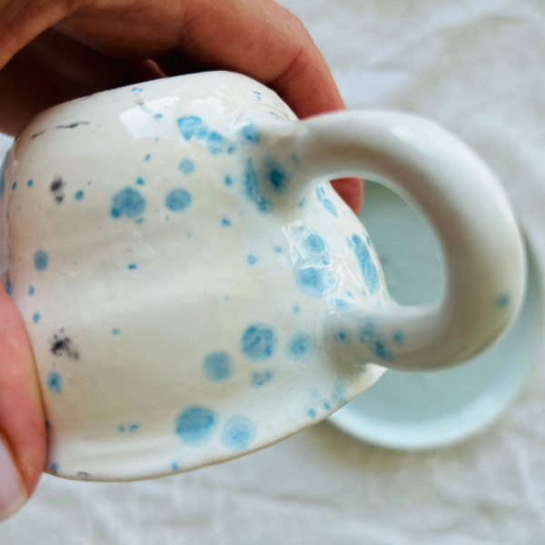 Mavi Beyaz Stoneware Fincan