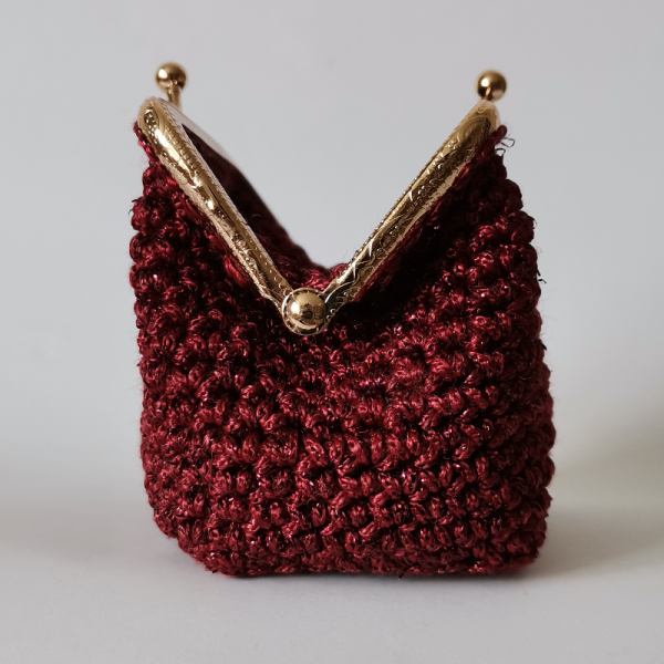 Simli Bordo Bozuk Para Cüzdanı/makrome Vintage Kadın Cüzdan