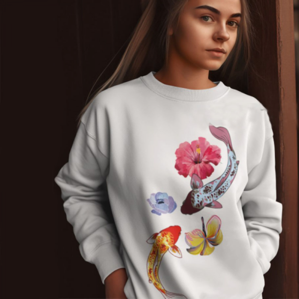 Yin Yang Balıklı Tasarım Sweatshirt