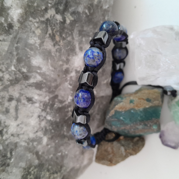 Lapis Lazuli Doğal Taş İpli Erkek Bilekliği