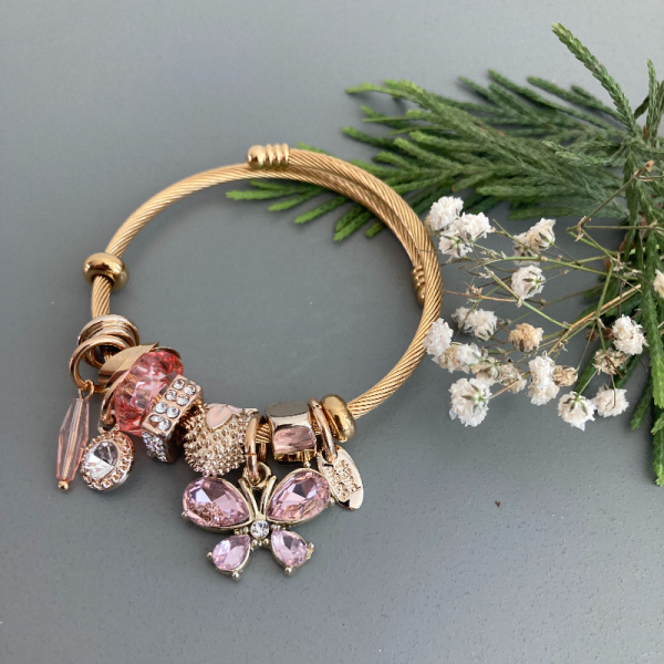 Kelebek Pandora Bileklik (pembe)