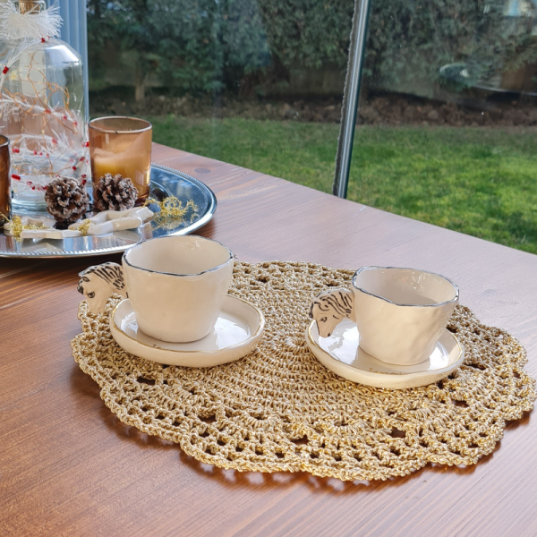 At Türk Kahve Fincanı El Yapımı Seramik 