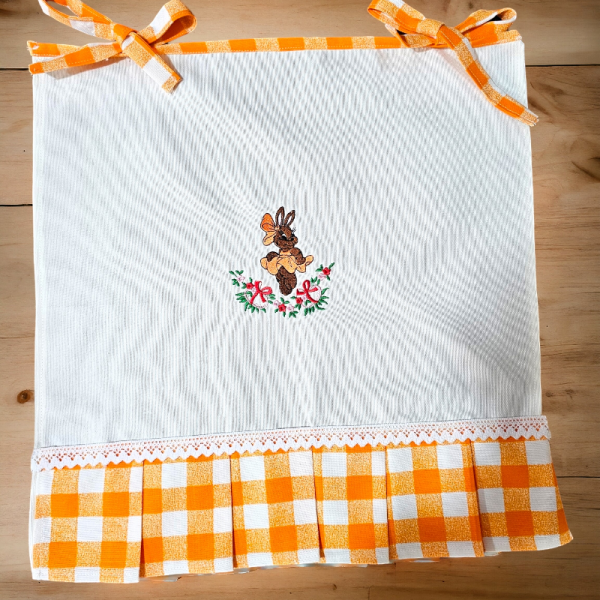 Tavşan  Nakışlı ,dertsiz Kumaş,pileli, 5'li Set(firin Örtüsü, Organi̇zer, Ekmekli̇k, Havlu,posetli̇k)