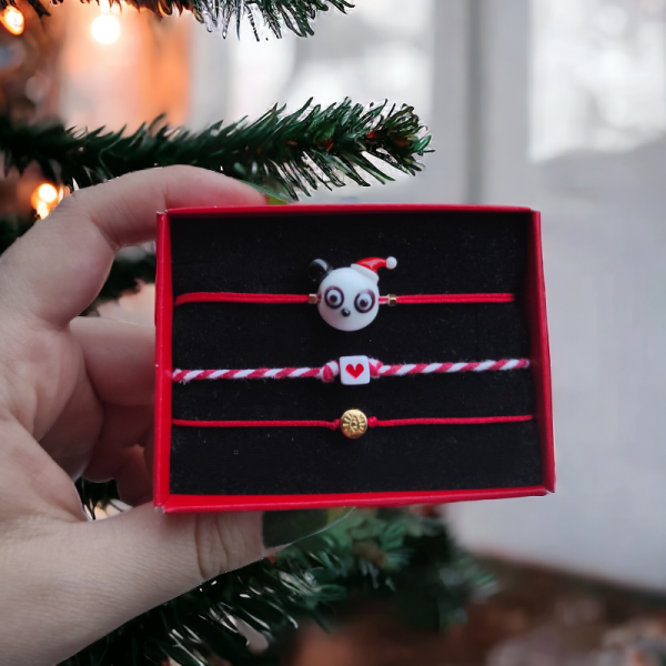 Yeni Yıl Murano Panda Bileklik Set