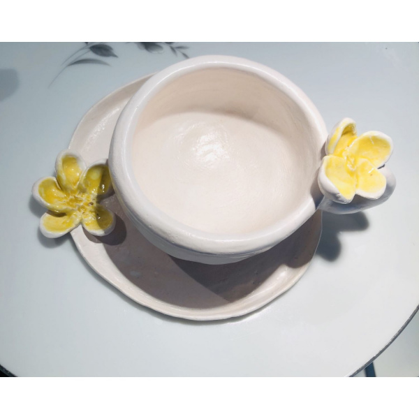 Seramik El Yapımı  Floral  Fincan