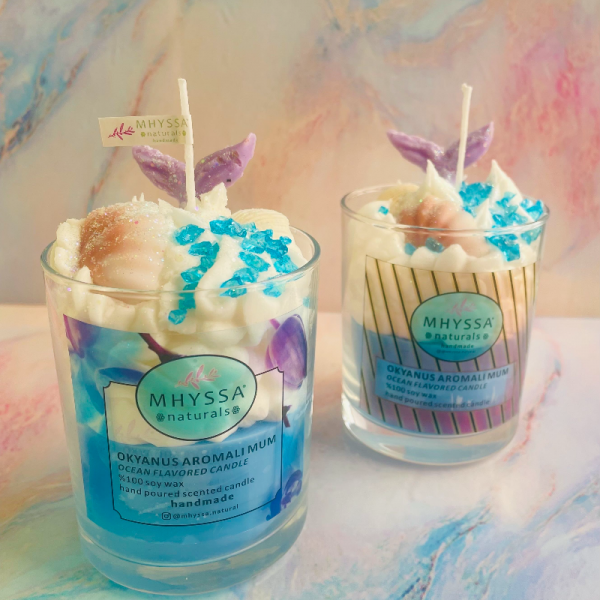 Mhyssa Naturals Okyanus Aromalı Dekoratif Bardak Mum - Ocean Scented Decorative Soywax Candle