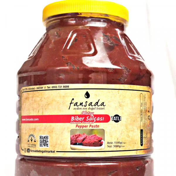5 Kg Fansada Tatlı Biber Salçası Güneşte Kurutma Plastik Kap (hatay)