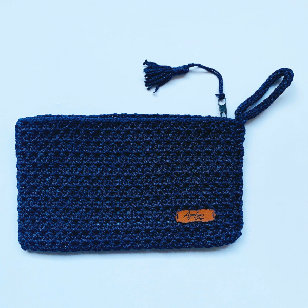 Lacivert Örgü Portföy/ Clutch Çanta