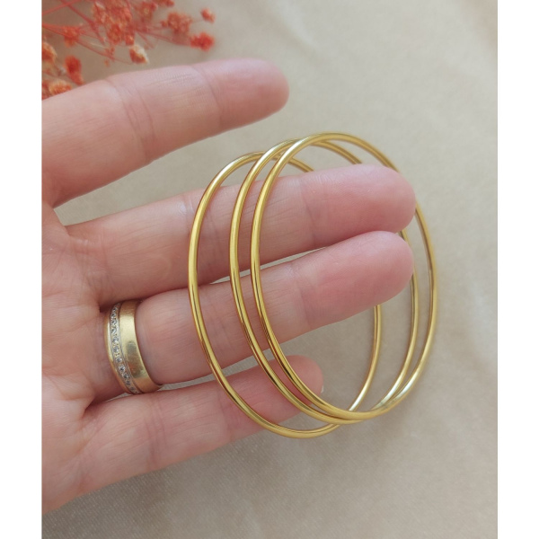 Çelik Ajda Bileziği Gold 3 lü