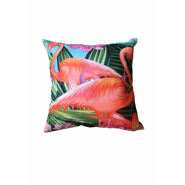 Dijital Baskılı Flamingo Desenli Kirlent Kılıfı Salon/ Yatak Odası/ Ofis 40X40
