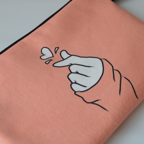 Nubuk Dijital Baskılı El Desenli Clutch