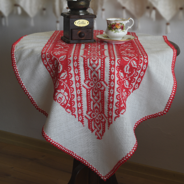 Annenize Ozel Bir Hediye Geleneksel Motif İşlemeli Kanaviçe Runner  