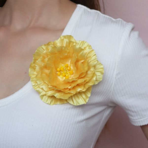 Soft Limon Broş Çiçek 