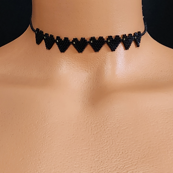 Miyuki Siyah Kalpler Choker Kolye