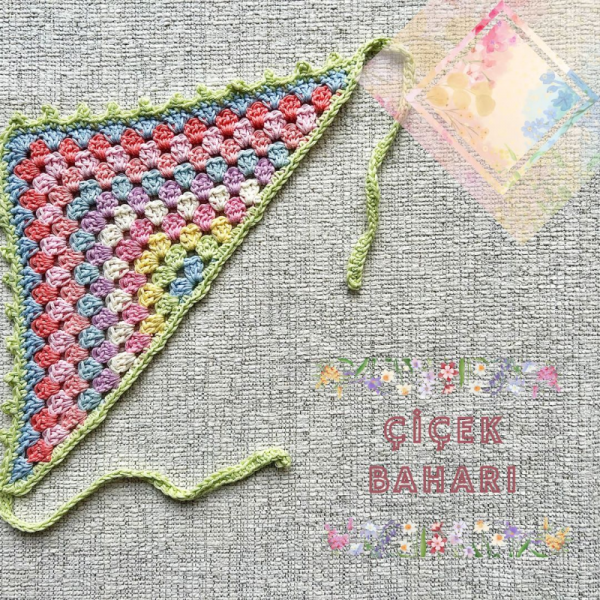 Çiçek Baharı El Örgüsü Bandana