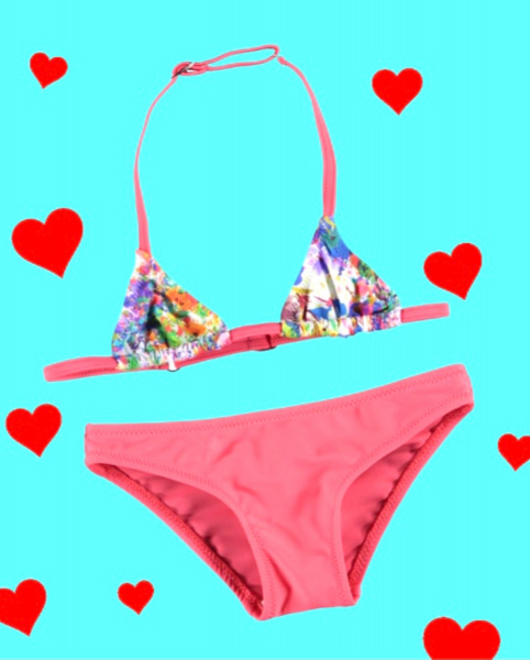 783 Şirin Çiçekli Üçgen Bikini