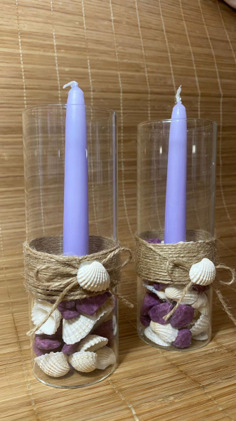 İkili Tasarım Mumluk  17cmx6cm