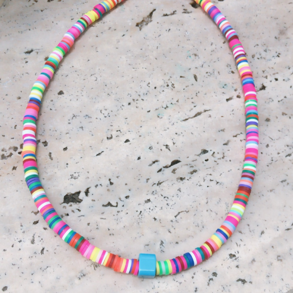 Rainbow Fimo Hamur Kolye Nazar Boncuklu