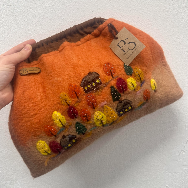 Sonbahar Yün Keçe Clutch Çanta