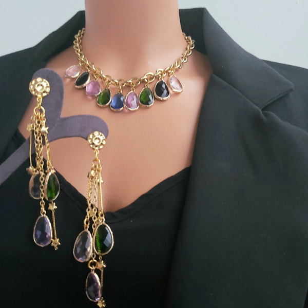 Joyeux Kristal Taşlı Kolye Ve Küpe Set