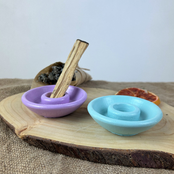 Nane - Lila Beton Palo Santo 2'li Tütsülük, Ağaç Ve Çubuk Tütsü İçin Tütsü Tabağı