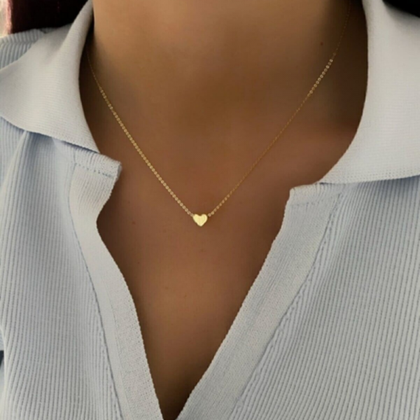 Kadın Gold Minimal Kalpli Kolye 