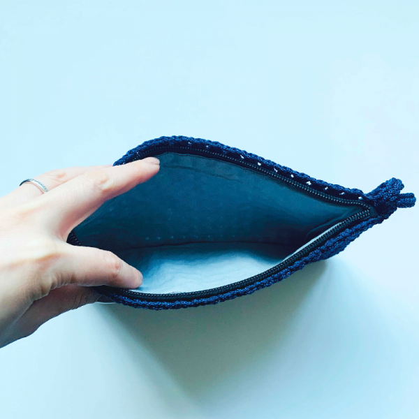 Lacivert Örgü Portföy/ Clutch Çanta