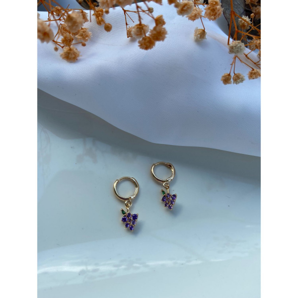 Opal Taşlı Üzüm Küpe