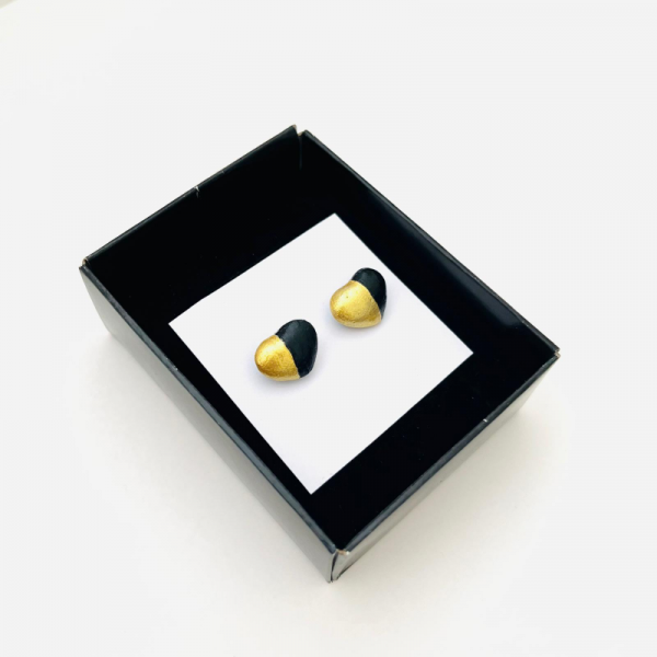 Minik Kalp Gold Beton Küpe