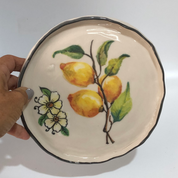 Limon Resimli Seramik Tabak