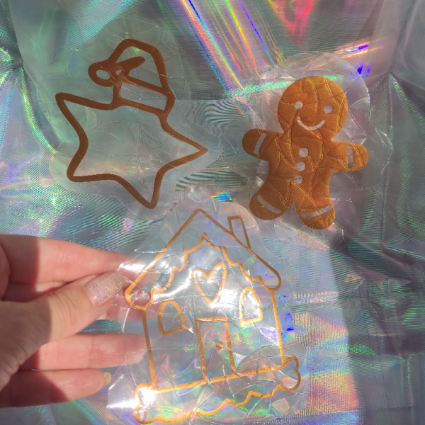 Yılbaşı Suncatcher Seti (kurabiye Adam, Kurabiye Evi, Yıldız)