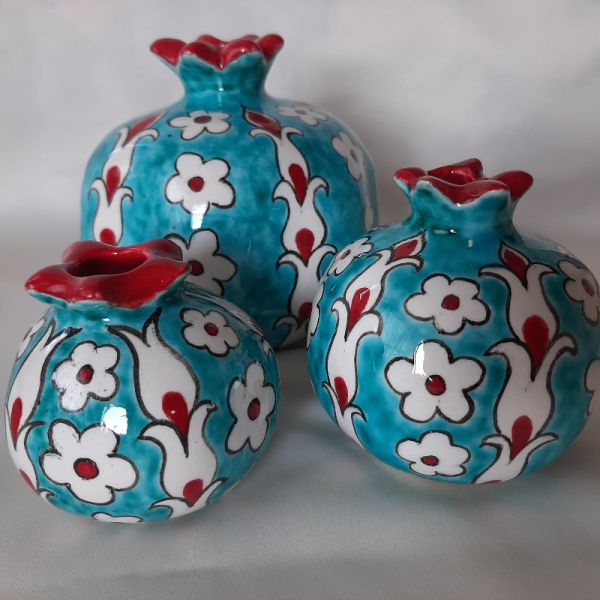 Dekoratif Çini Üçlü Nar Set