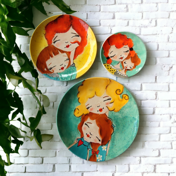 Anne Kız Dekoratif Duvar Tabağı(medium)