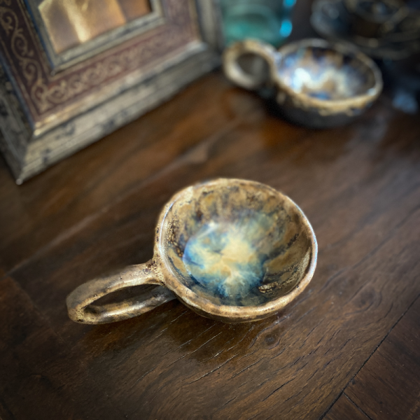 Kahverengi Stoneware Kulplu Fincan